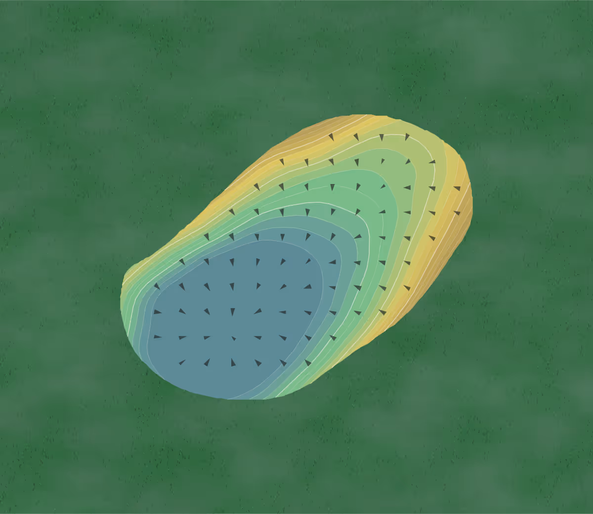 Green contour map of Pittsburgh Field Club in Pittsburgh, Pennsylvania — 158 elevation contours at a 3-inch interval with fall-line arrows, traced from 1-meter lidar