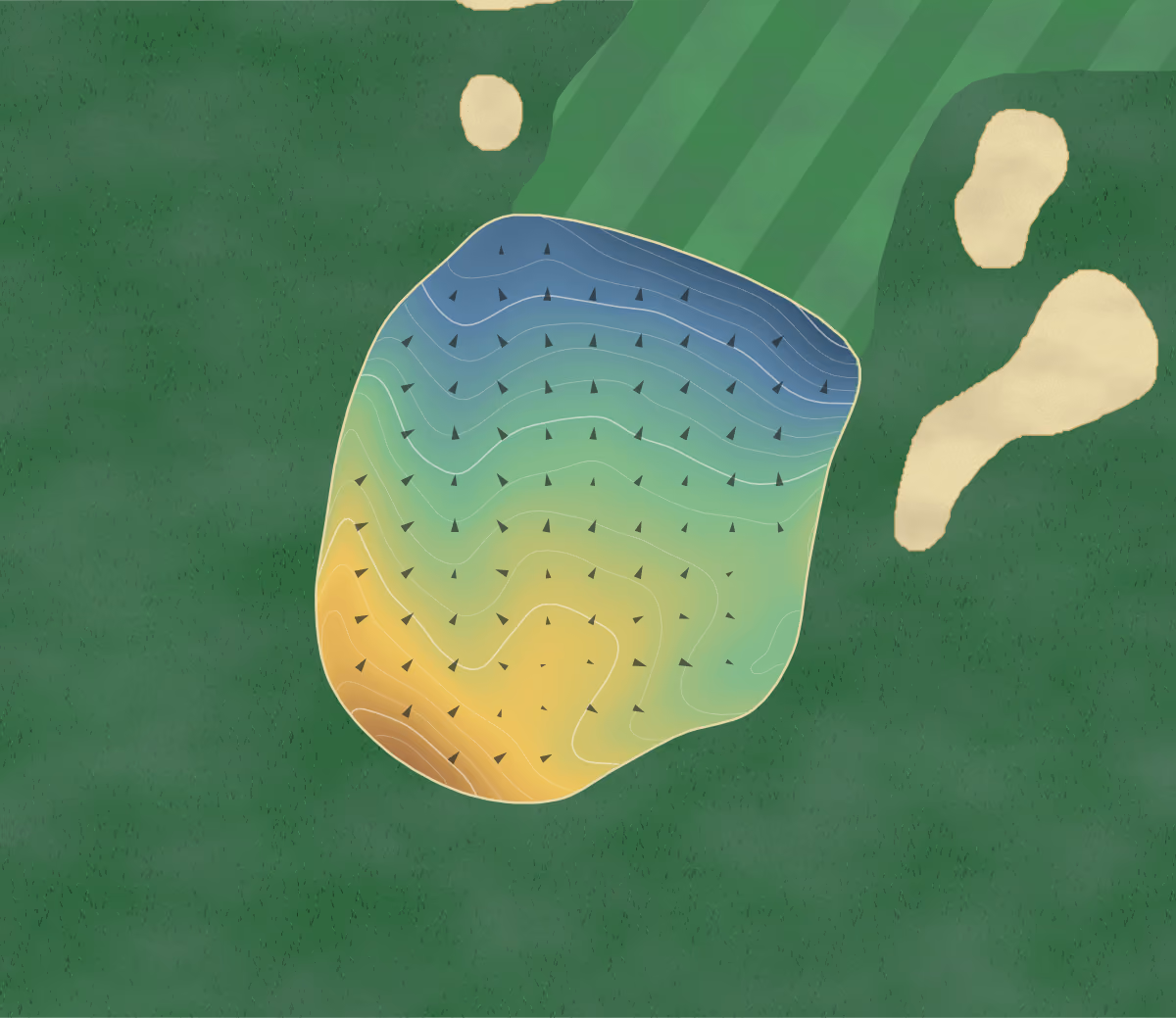 Green contour map of Plainfield West Nine in Edison, New Jersey: 151 elevation contours at a 3-inch interval with fall-line arrows, traced from 1-meter lidar