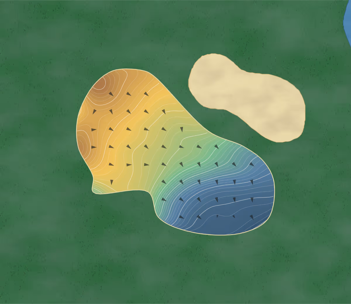 Green contour map of Plantation in Venice, Florida — 534 elevation contours at a 3-inch interval with fall-line arrows, traced from 1-meter lidar