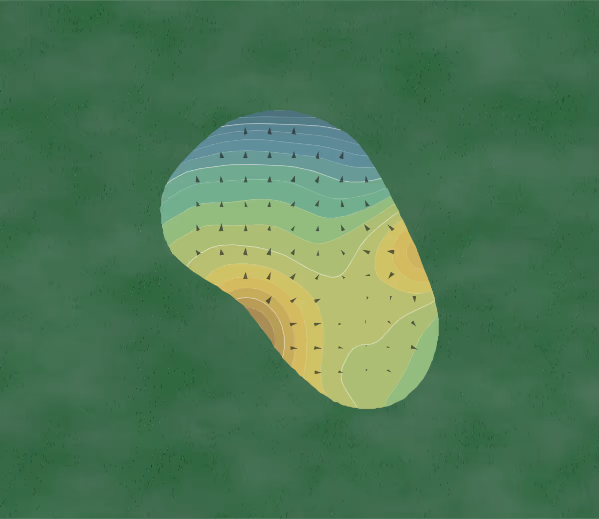 Green contour map of Pleasant Hill Golf Club in Liberty Township, Ohio — 220 elevation contours at a 3-inch interval with fall-line arrows, traced from 1-meter lidar