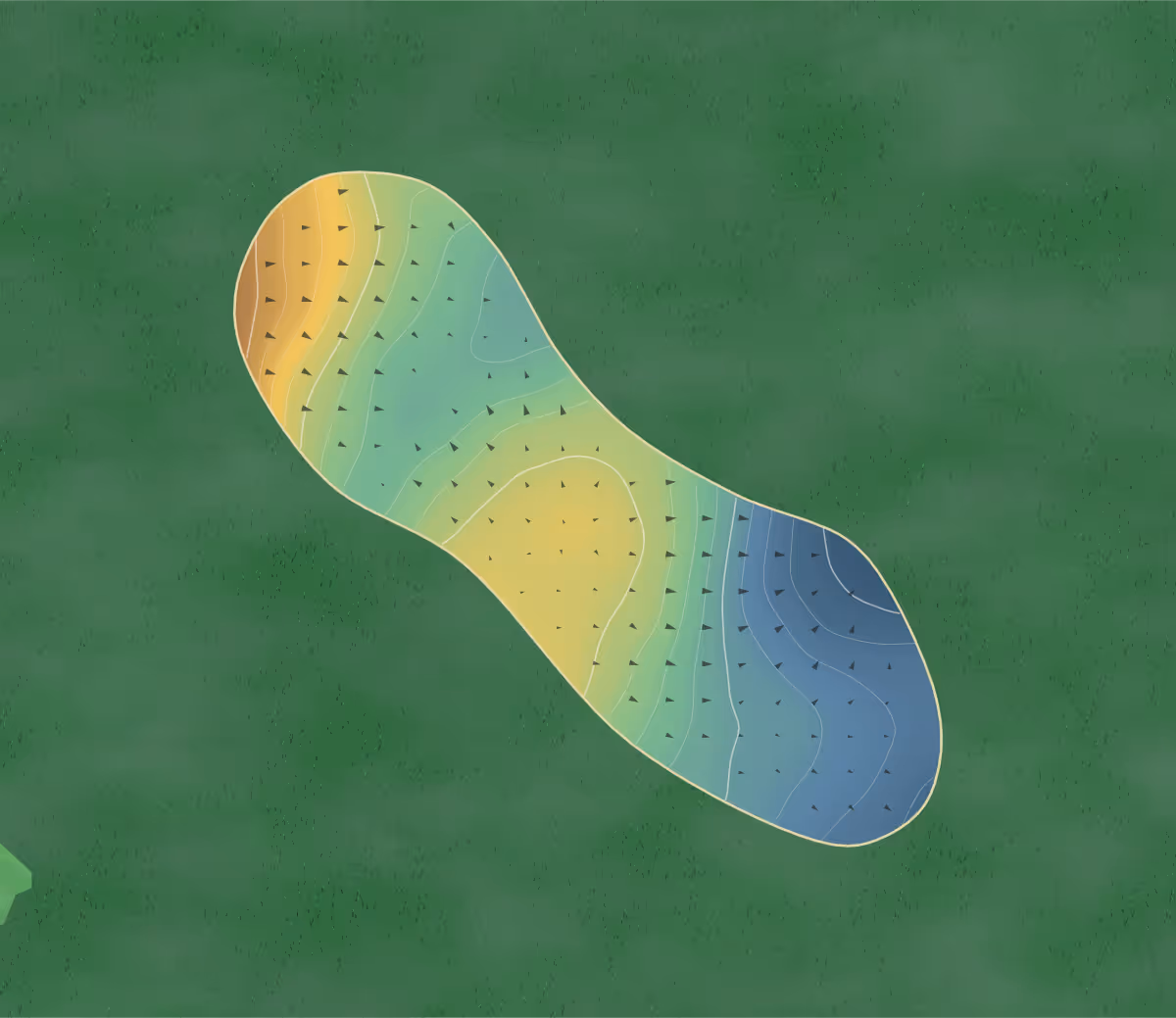 Green contour map of Pleasant Valley in Haymarket, Virginia: 199 elevation contours at a 3-inch interval with fall-line arrows, traced from 1-meter lidar