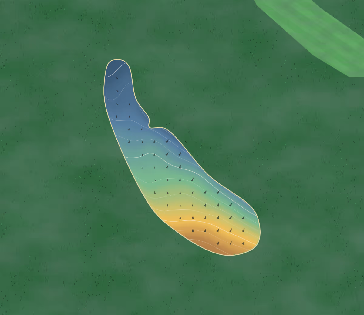 Green contour map of Plumas Pines in Blairsden, California: 117 elevation contours at a 3-inch interval with fall-line arrows, traced from 1-meter lidar