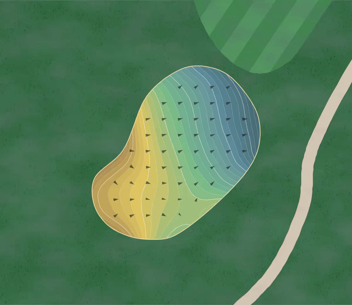 Green contour map of Point Venture in Point Venture, Texas — 161 elevation contours at a 3-inch interval with fall-line arrows, traced from 1-meter lidar