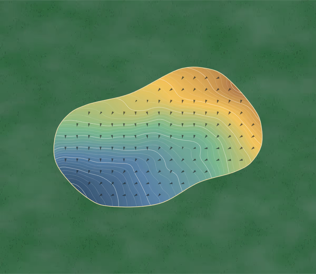 Green contour map of Poplar Grove in Amherst, Virginia — 245 elevation contours at a 3-inch interval with fall-line arrows, traced from 1-meter lidar
