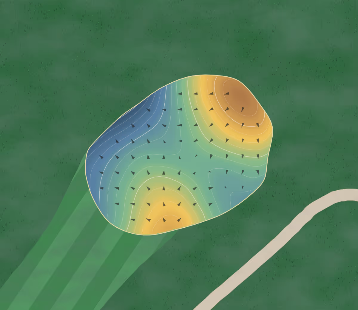 Green contour map of Portage in Portage, Wisconsin — 188 elevation contours at a 3-inch interval with fall-line arrows, traced from 1-meter lidar