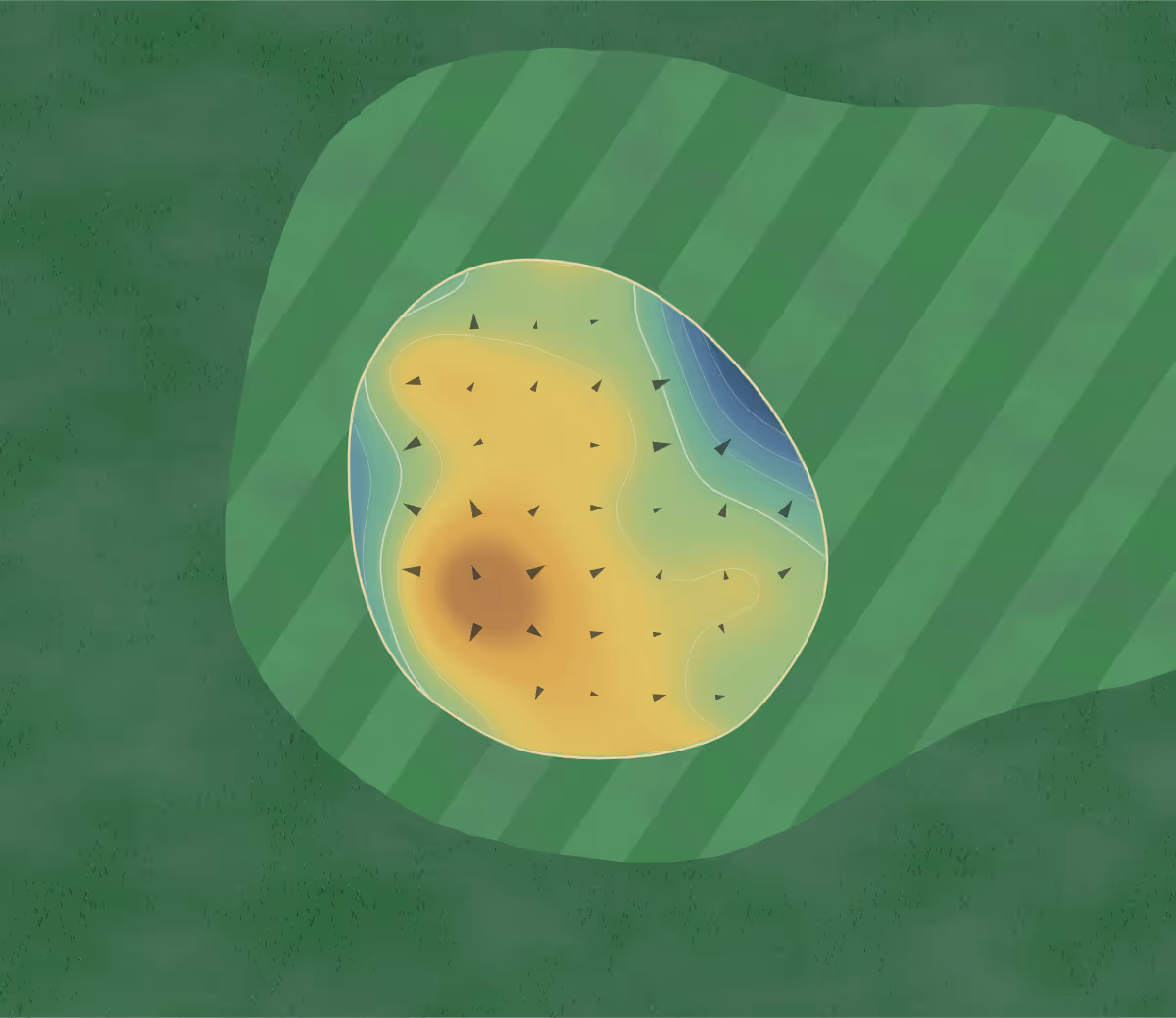 Green contour map of Portales CC in Portales, New Mexico: 70 elevation contours at a 3-inch interval with fall-line arrows, traced from 1-meter lidar