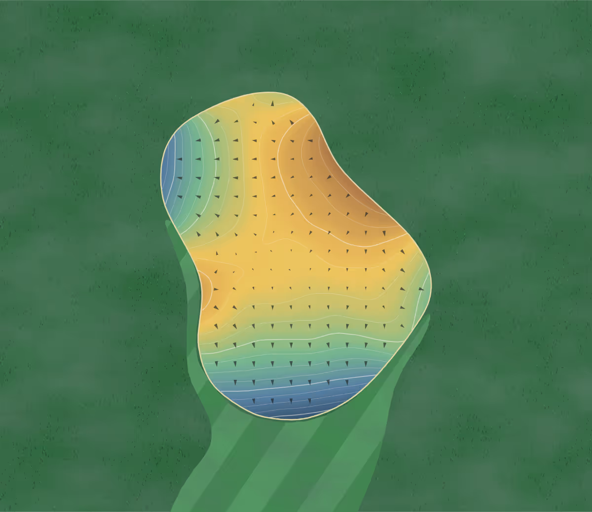 Green contour map of Prairie Rose in Brunsville, Iowa: 124 elevation contours at a 3-inch interval with fall-line arrows, traced from 1-meter lidar