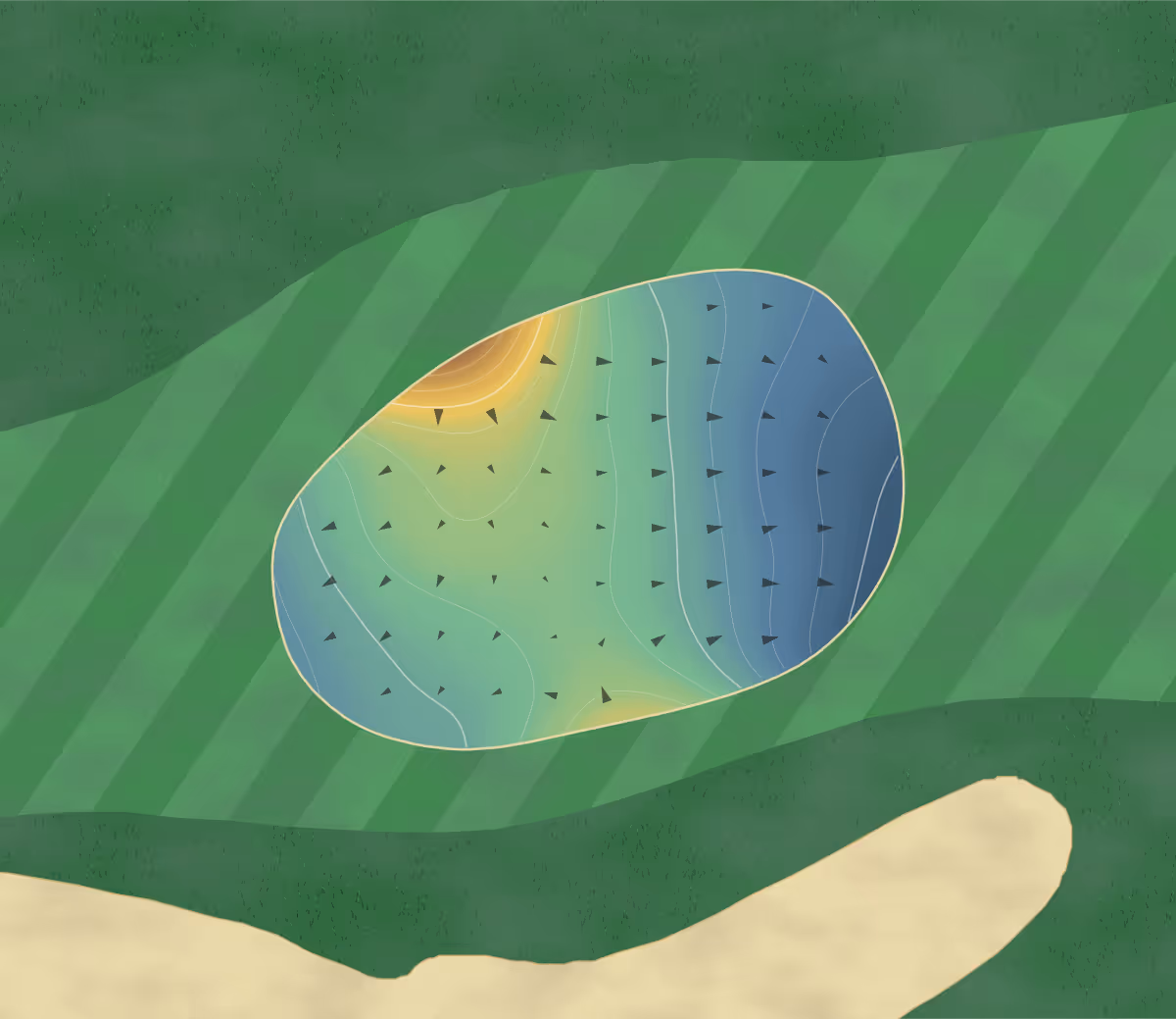 Green contour map of Prairie View in Brooten, Minnesota: 79 elevation contours at a 3-inch interval with fall-line arrows, traced from 1-meter lidar