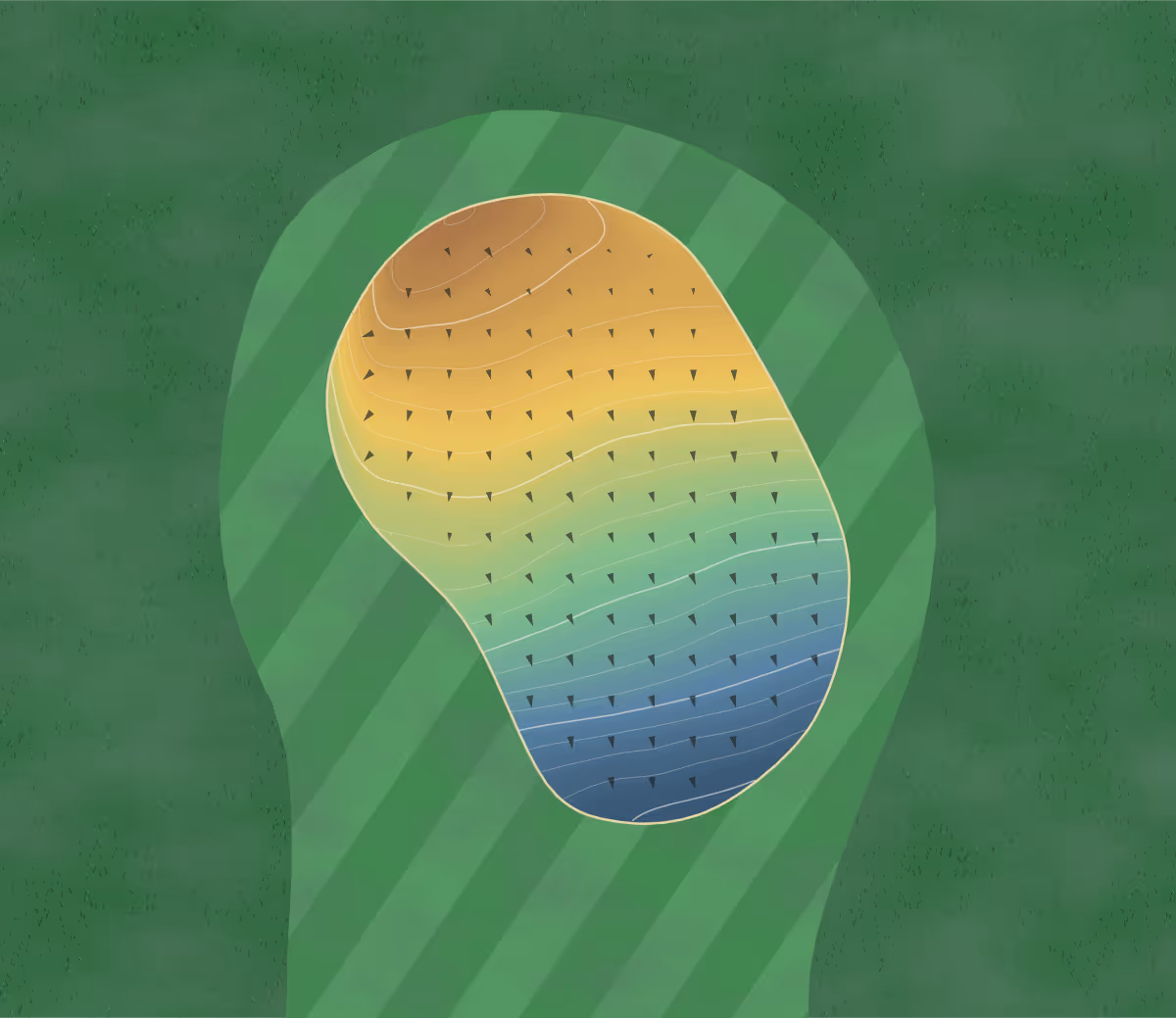 Green contour map of Prairie View in Cheyenne, Wyoming: 103 elevation contours at a 3-inch interval with fall-line arrows, traced from 1-meter lidar