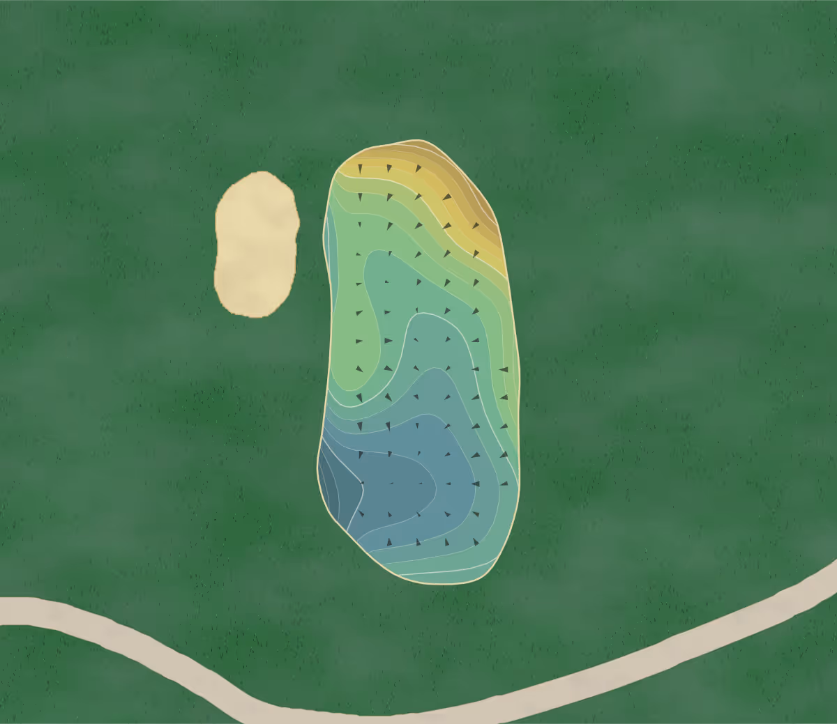 Green contour map of Prairie Woods in Avalon, Wisconsin — 206 elevation contours at a 3-inch interval with fall-line arrows, traced from 1-meter lidar