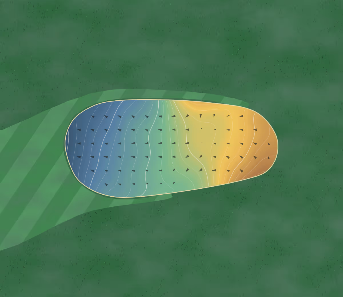 Green contour map of Preston Valley in Preston, Iowa: 111 elevation contours at a 3-inch interval with fall-line arrows, traced from 1-meter lidar