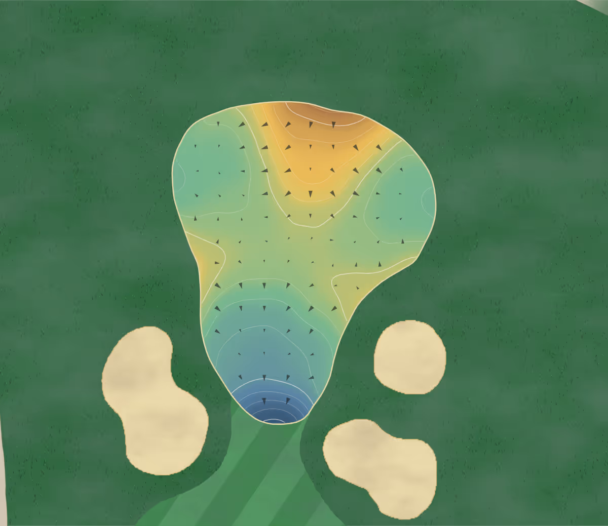 Green contour map of Prestonwood in Cary, North Carolina: 199 elevation contours at a 3-inch interval with fall-line arrows, traced from 1-meter lidar