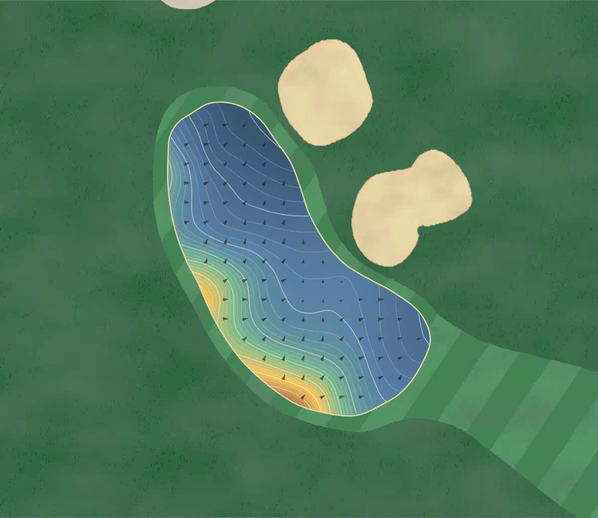 Green contour map of Prospector in Roslyn, Washington — 199 elevation contours at a 3-inch interval with fall-line arrows, traced from 1-meter lidar