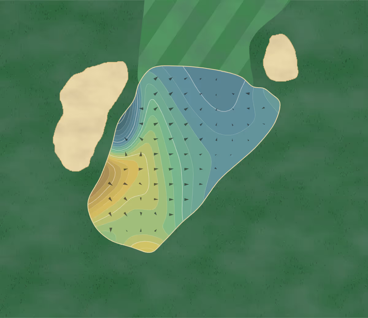 Green contour map of Providence in Charlotte, North Carolina — 251 elevation contours at a 3-inch interval with fall-line arrows, traced from 1-meter lidar