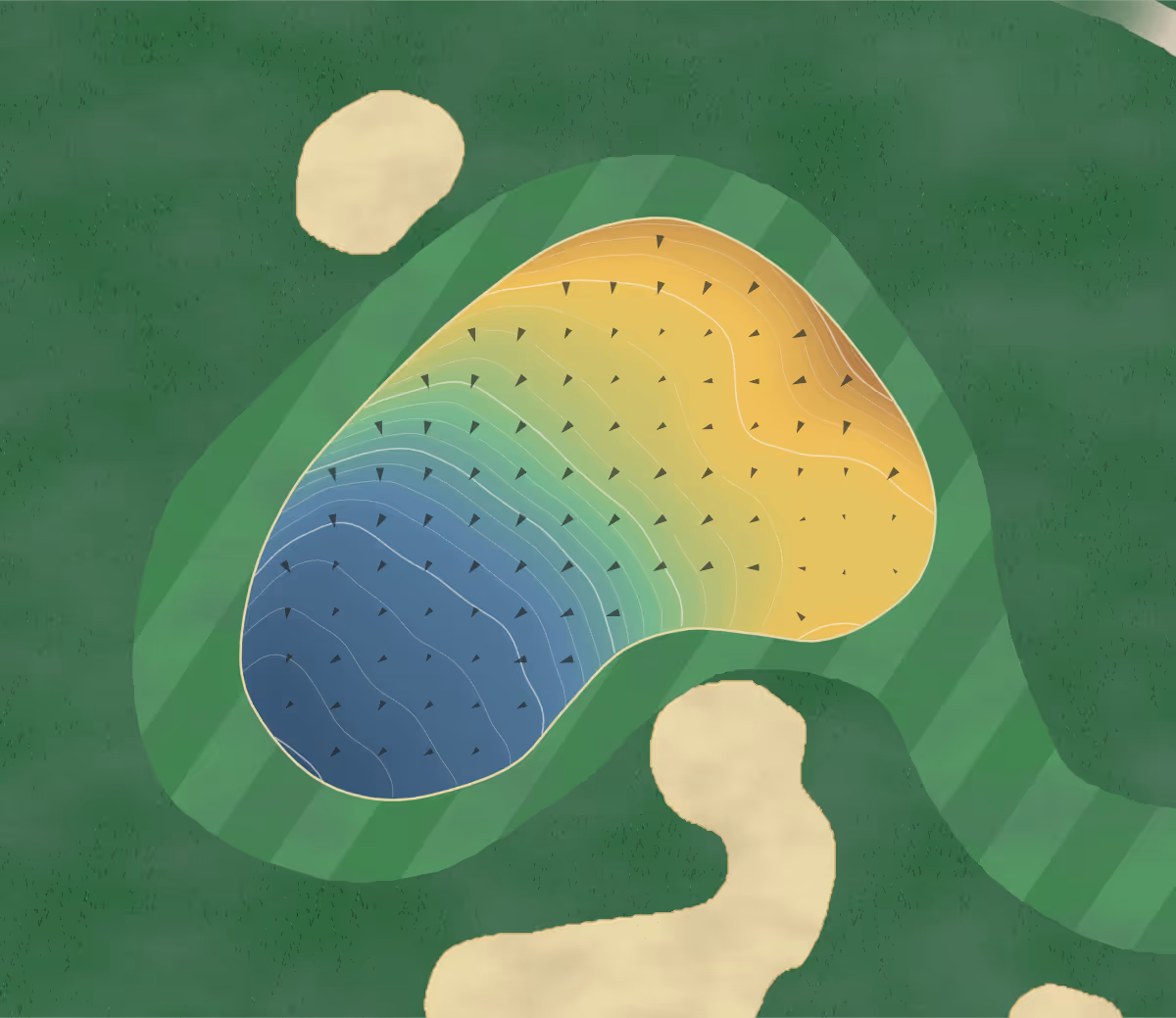 Green contour map of Purple Sage in Evanston, Wyoming: 173 elevation contours at a 3-inch interval with fall-line arrows, traced from 1-meter lidar