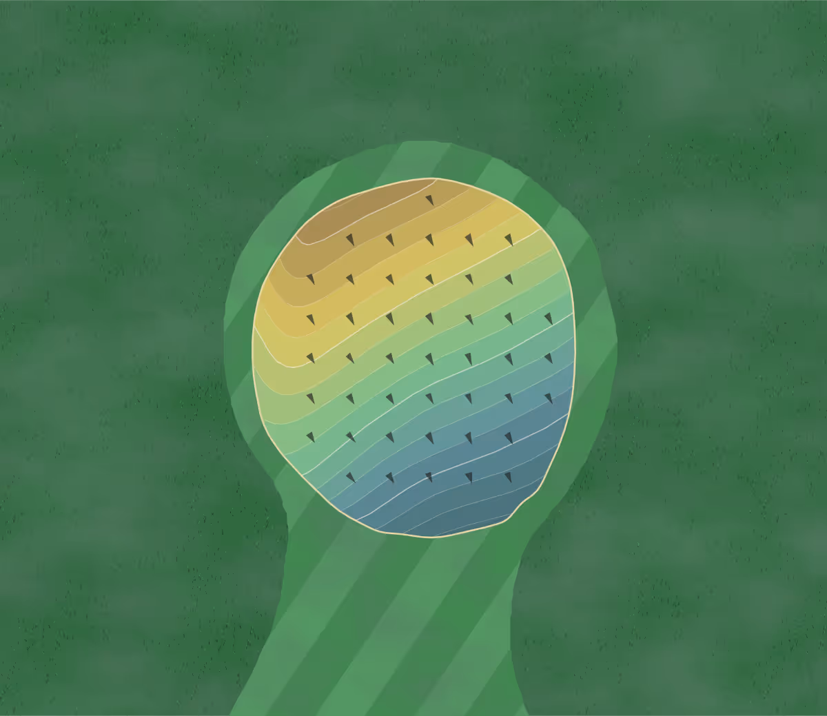 Green contour map of Quail Dunes in Fort Morgan, Colorado — 166 elevation contours at a 3-inch interval with fall-line arrows, traced from 1-meter lidar