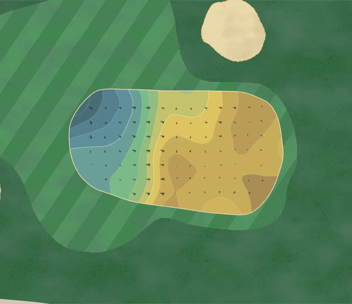 Green contour map of Quail Ridge in Acton, Massachusetts — 107 elevation contours at a 3-inch interval with fall-line arrows, traced from 1-meter lidar