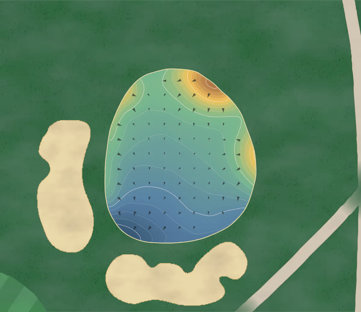 Green contour map of Race Brook in Orange, Connecticut — 208 elevation contours at a 3-inch interval with fall-line arrows, traced from 1-meter lidar