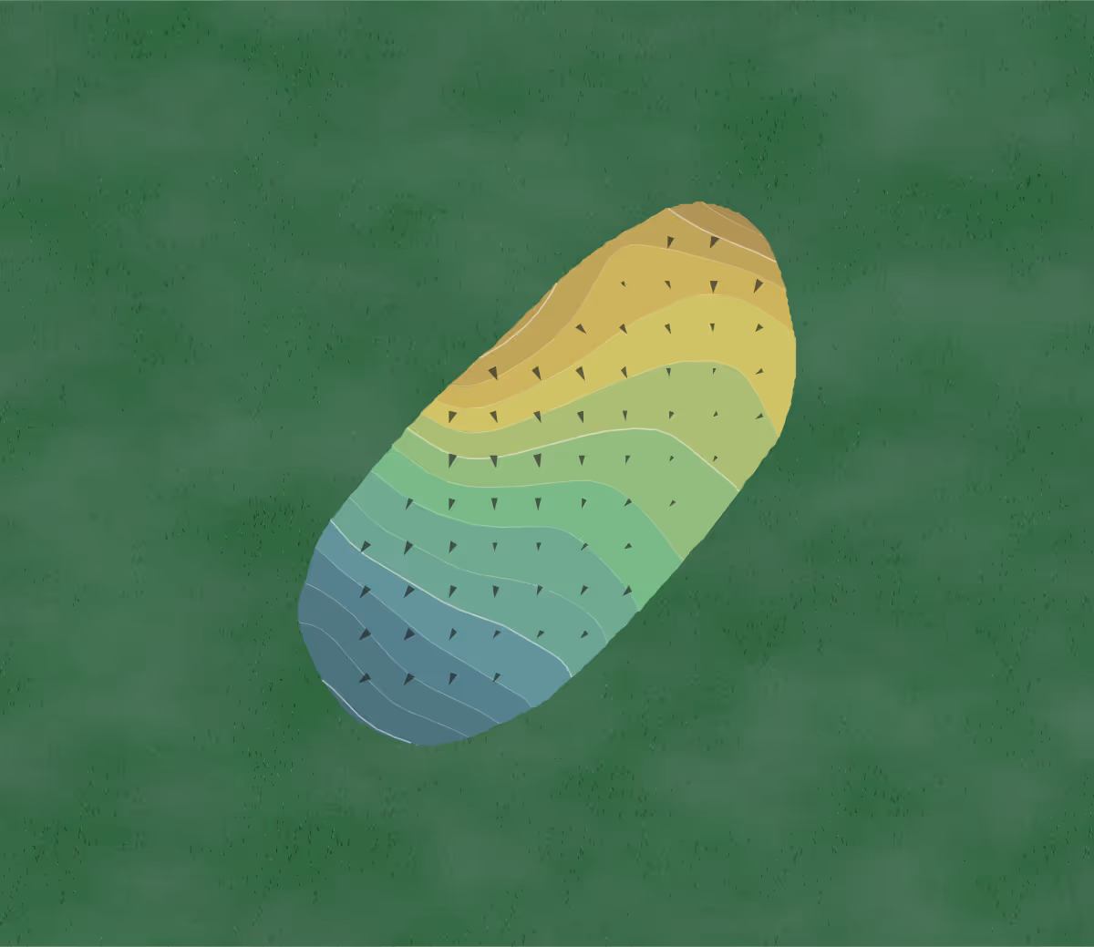 Green contour map of Railside in Gibson City, Illinois — 118 elevation contours at a 3-inch interval with fall-line arrows, traced from 1-meter lidar