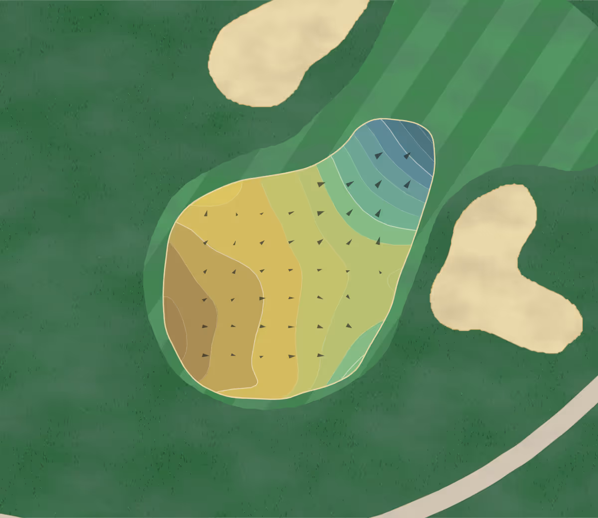 Green contour map of Ranchland Hills in Midland, Texas — 179 elevation contours at a 3-inch interval with fall-line arrows, traced from 1-meter lidar