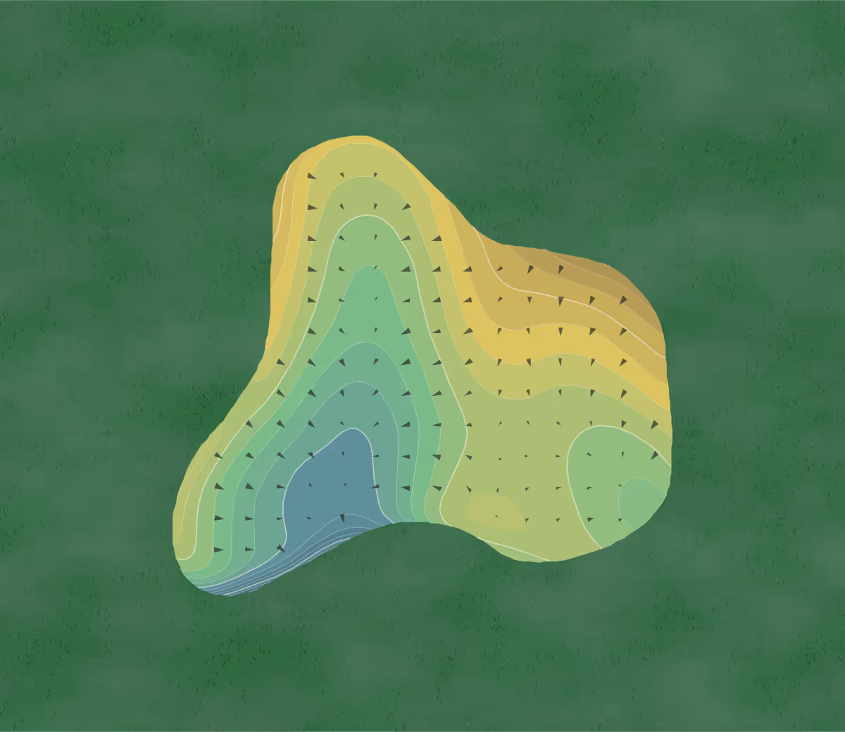 Green contour map of Rancho San Marcos in Santa Barbara, California — 221 elevation contours at a 3-inch interval with fall-line arrows, traced from 1-meter lidar