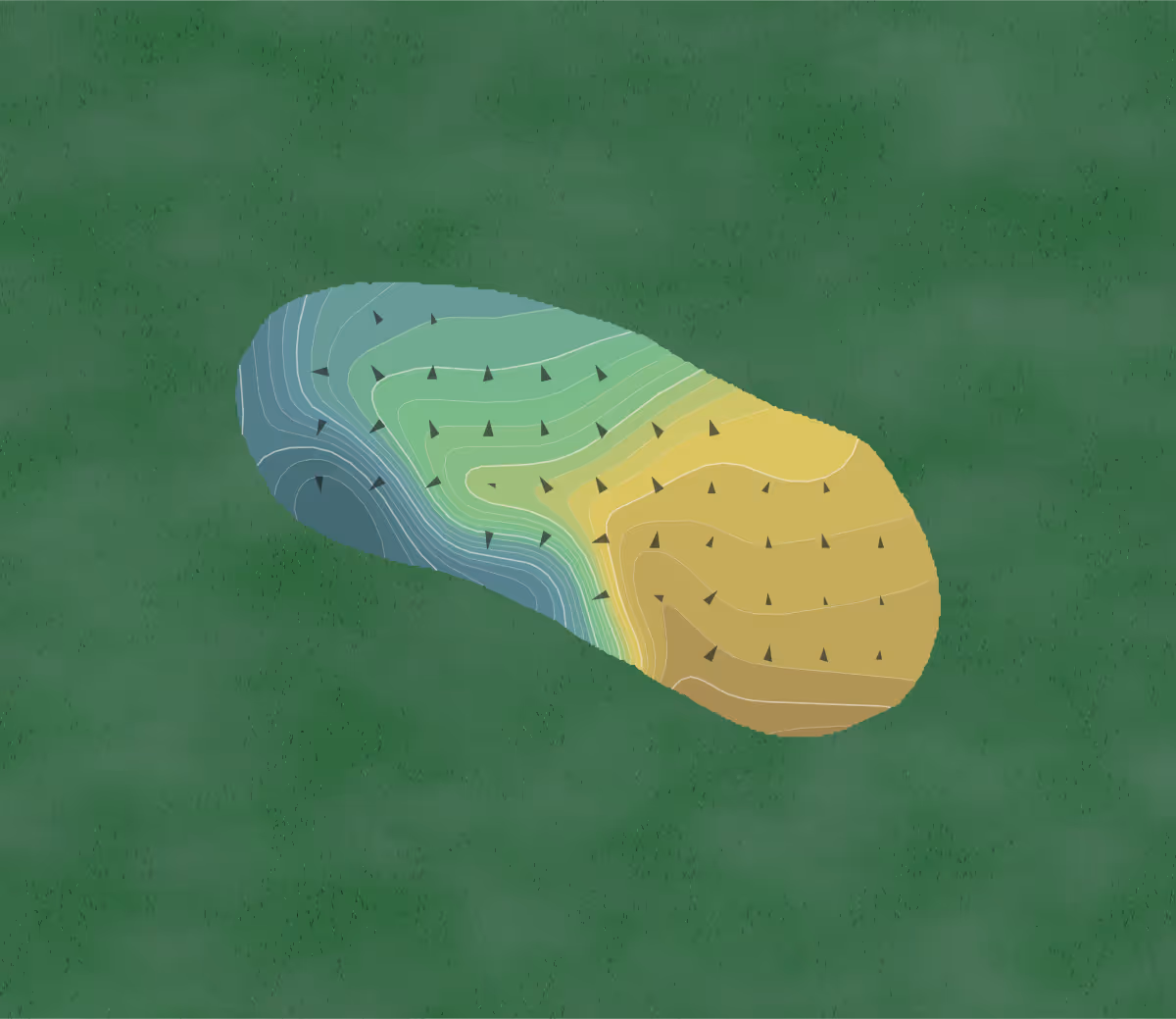 Green contour map of Rancho Santa Fe in Rancho Santa Fe, California — 250 elevation contours at a 3-inch interval with fall-line arrows, traced from 1-meter lidar