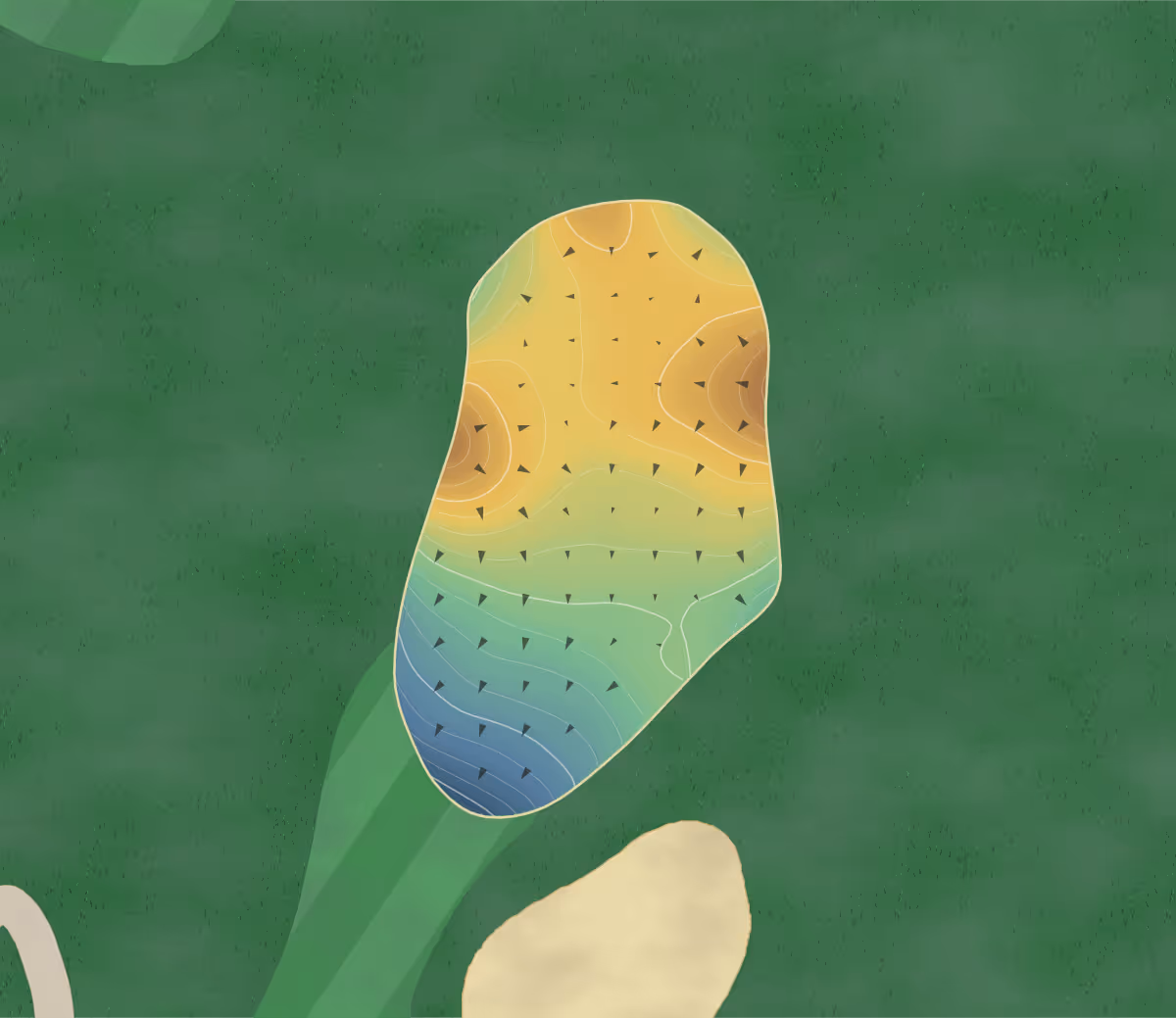 Green contour map of Rattlewood in Woodbine, Maryland — 214 elevation contours at a 3-inch interval with fall-line arrows, traced from 1-meter lidar