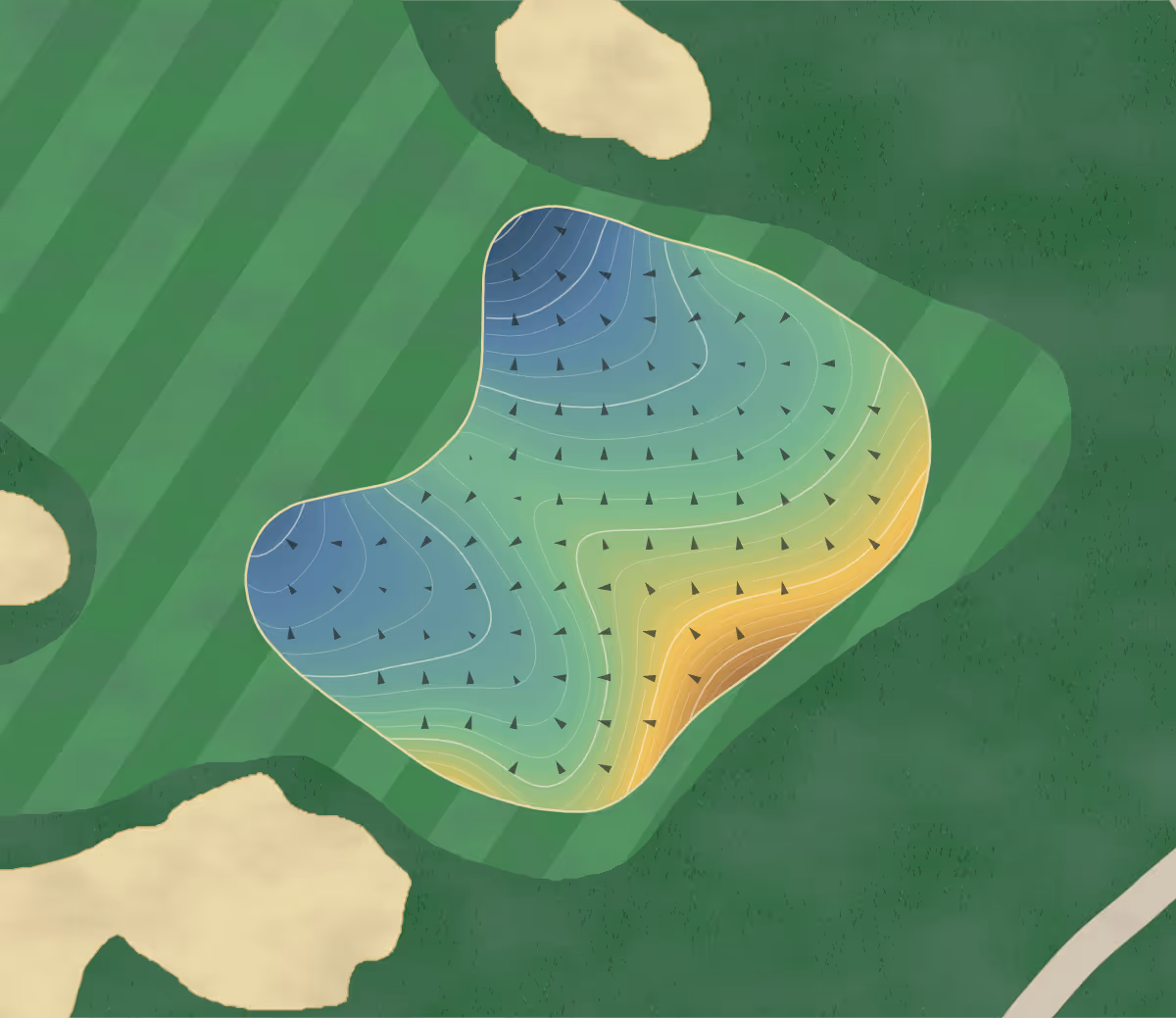 Green contour map of Ravenna in Littleton, Colorado: 244 elevation contours at a 3-inch interval with fall-line arrows, traced from 1-meter lidar