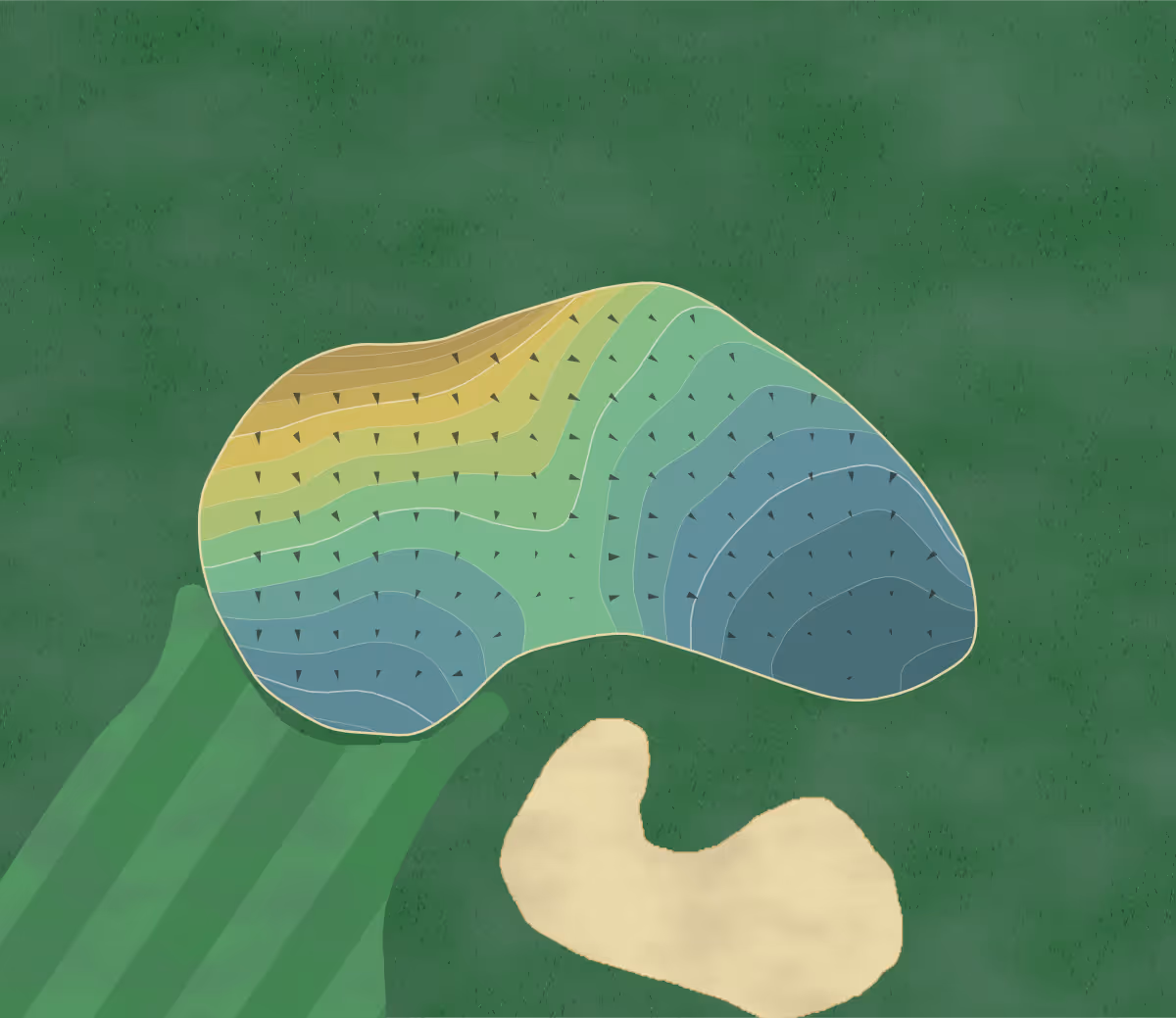 Green contour map of Reedsburg in Reedsburg, Wisconsin — 257 elevation contours at a 3-inch interval with fall-line arrows, traced from 1-meter lidar