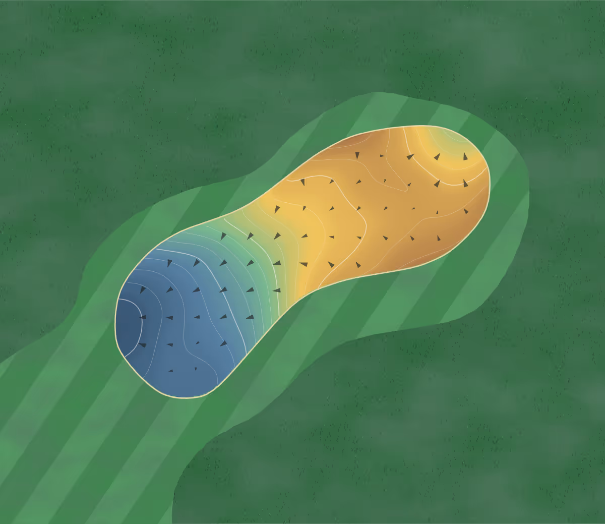 Green contour map of Reese in Lubbock, Texas: 166 elevation contours at a 3-inch interval with fall-line arrows, traced from 1-meter lidar