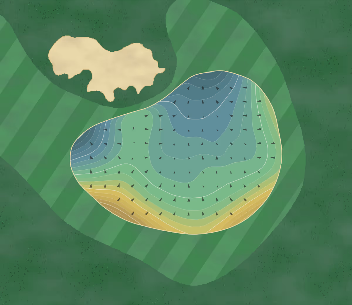 Green contour map of Reserve Moonlight in Big Sky, Montana — 335 elevation contours at a 3-inch interval with fall-line arrows, traced from 1-meter lidar