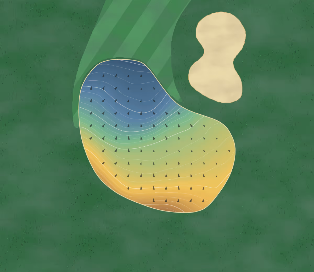 Green contour map of Ridge Stone in Eagle Point, Oregon: 249 elevation contours at a 3-inch interval with fall-line arrows, traced from 1-meter lidar