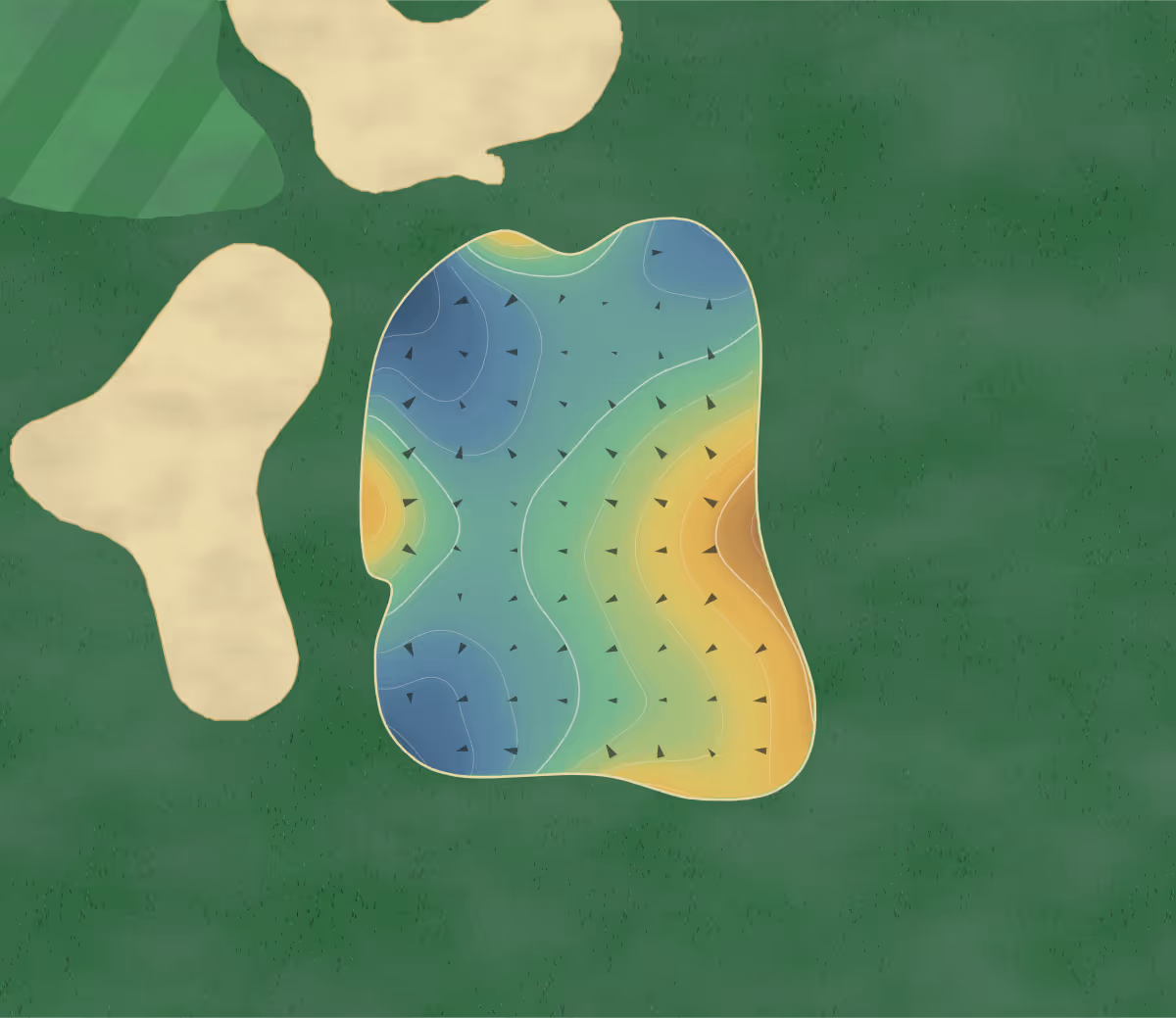 Green contour map of Ridgefields in Abingdon, Virginia: 192 elevation contours at a 3-inch interval with fall-line arrows, traced from 1-meter lidar