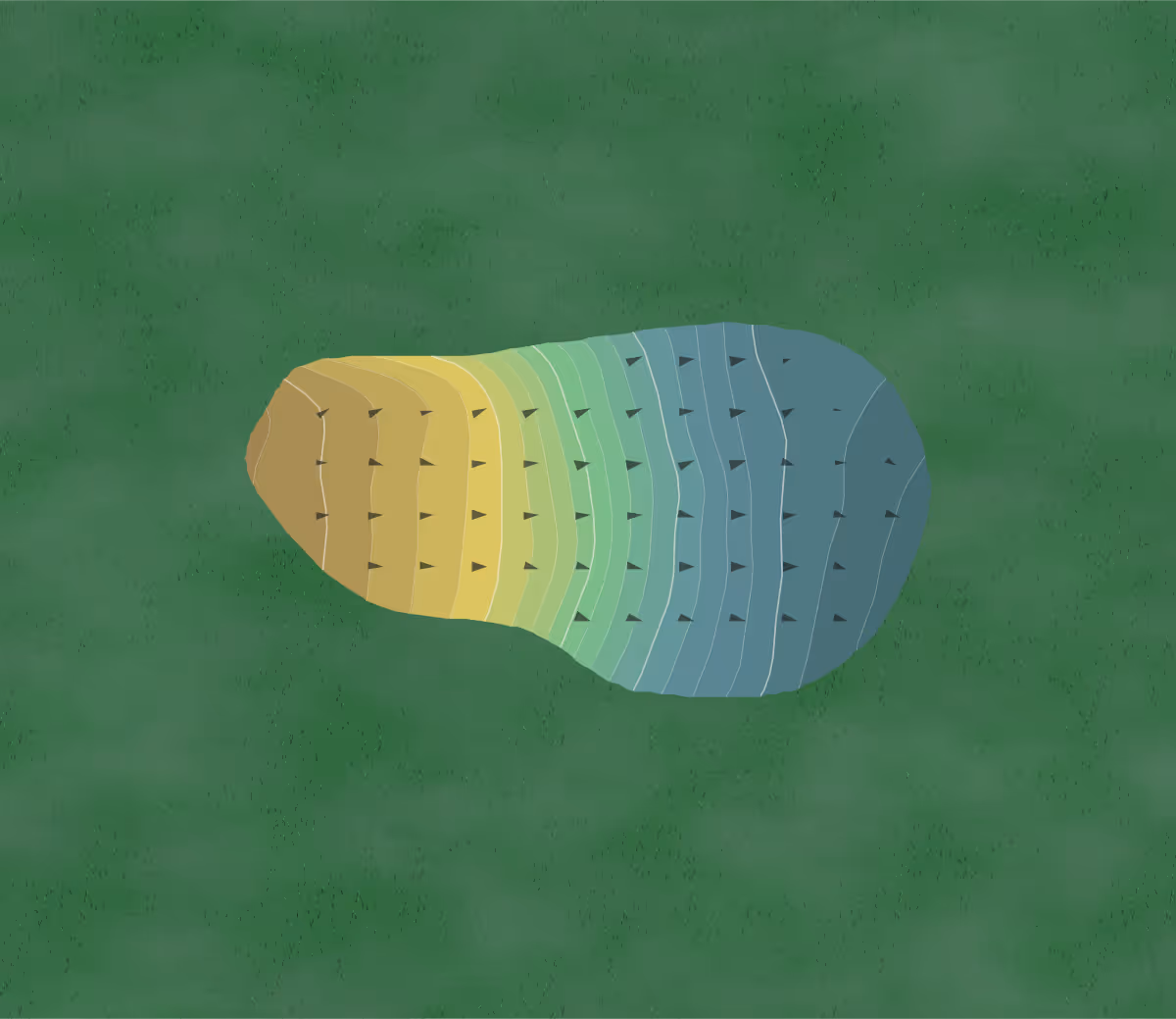 Green contour map of Ridgeview in Kalamazoo, Michigan — 177 elevation contours at a 3-inch interval with fall-line arrows, traced from 1-meter lidar