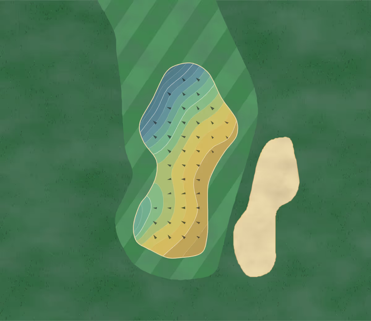 Green contour map of Rio Bravo in Bakersfield, California — 185 elevation contours at a 3-inch interval with fall-line arrows, traced from 1-meter lidar