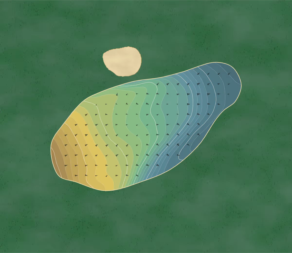 Green contour map of River Club in Mequon, Wisconsin — 181 elevation contours at a 3-inch interval with fall-line arrows, traced from 1-meter lidar