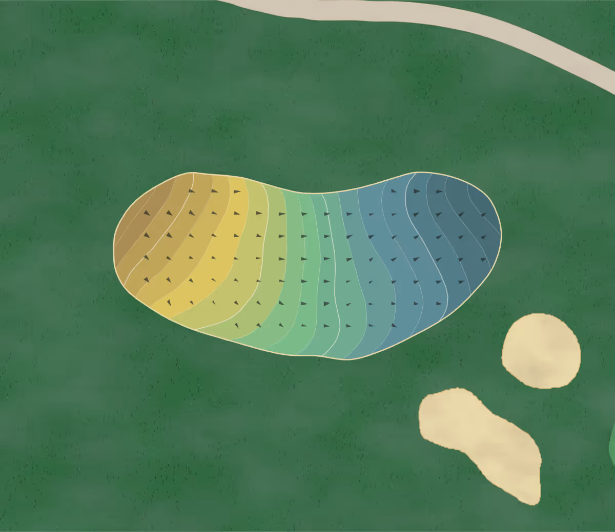 Green contour map of River Falls in River Falls, Wisconsin — 214 elevation contours at a 3-inch interval with fall-line arrows, traced from 1-meter lidar
