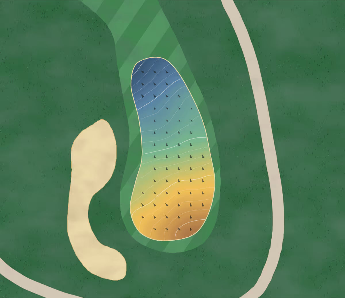 Green contour map of River Forest in Freeport, Pennsylvania — 161 elevation contours at a 3-inch interval with fall-line arrows, traced from 1-meter lidar