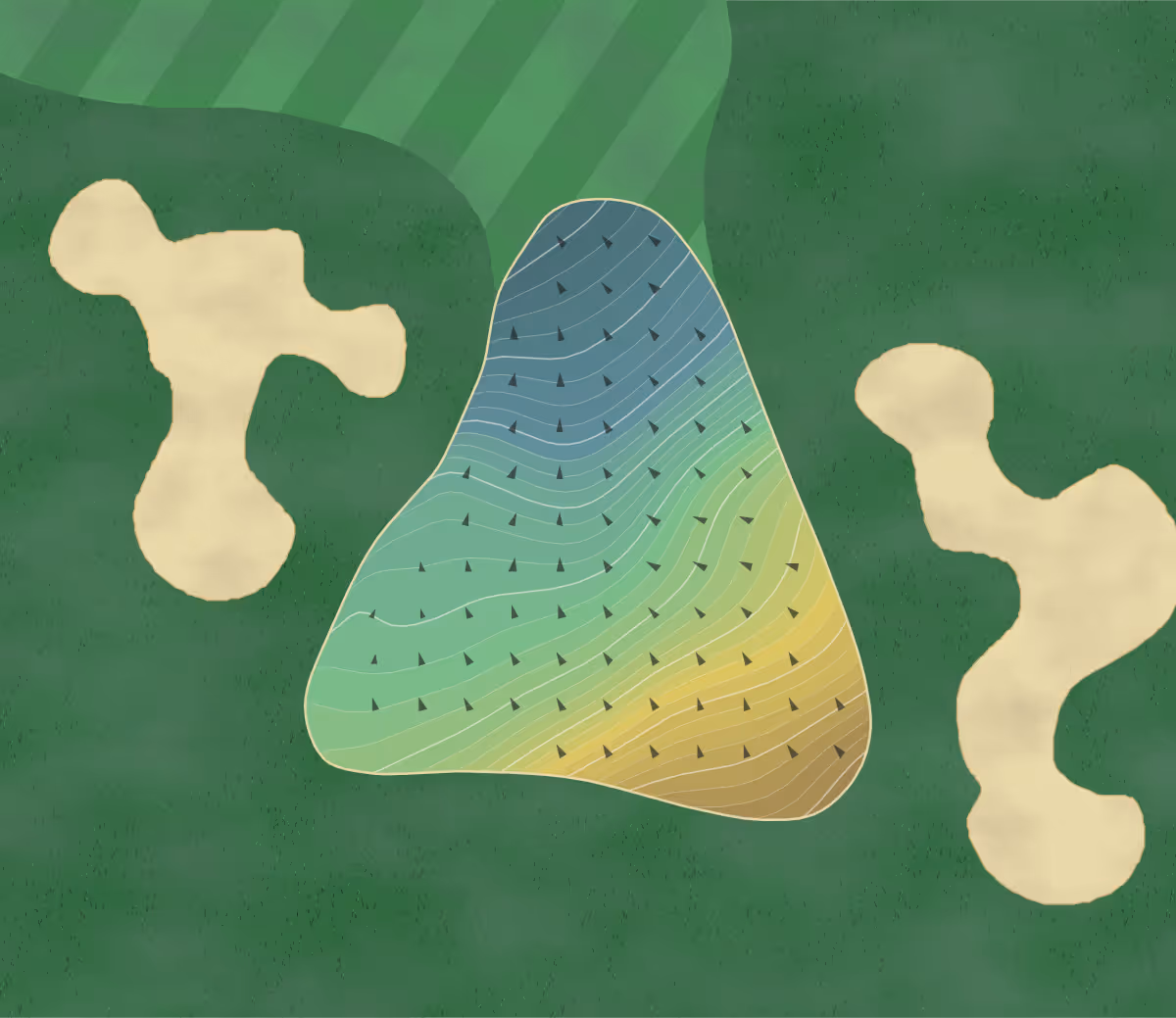 Green contour map of River Forest in Forsyth, Georgia — 277 elevation contours at a 3-inch interval with fall-line arrows, traced from 1-meter lidar