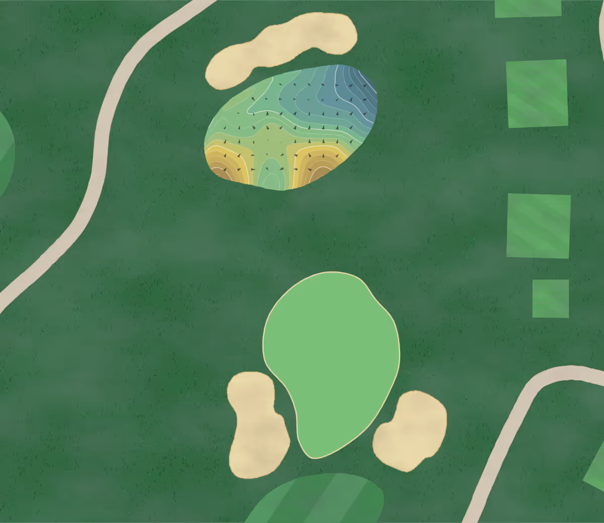 Green contour map of River Oaks in Houston, Texas — 438 elevation contours at a 3-inch interval with fall-line arrows, traced from 1-meter lidar