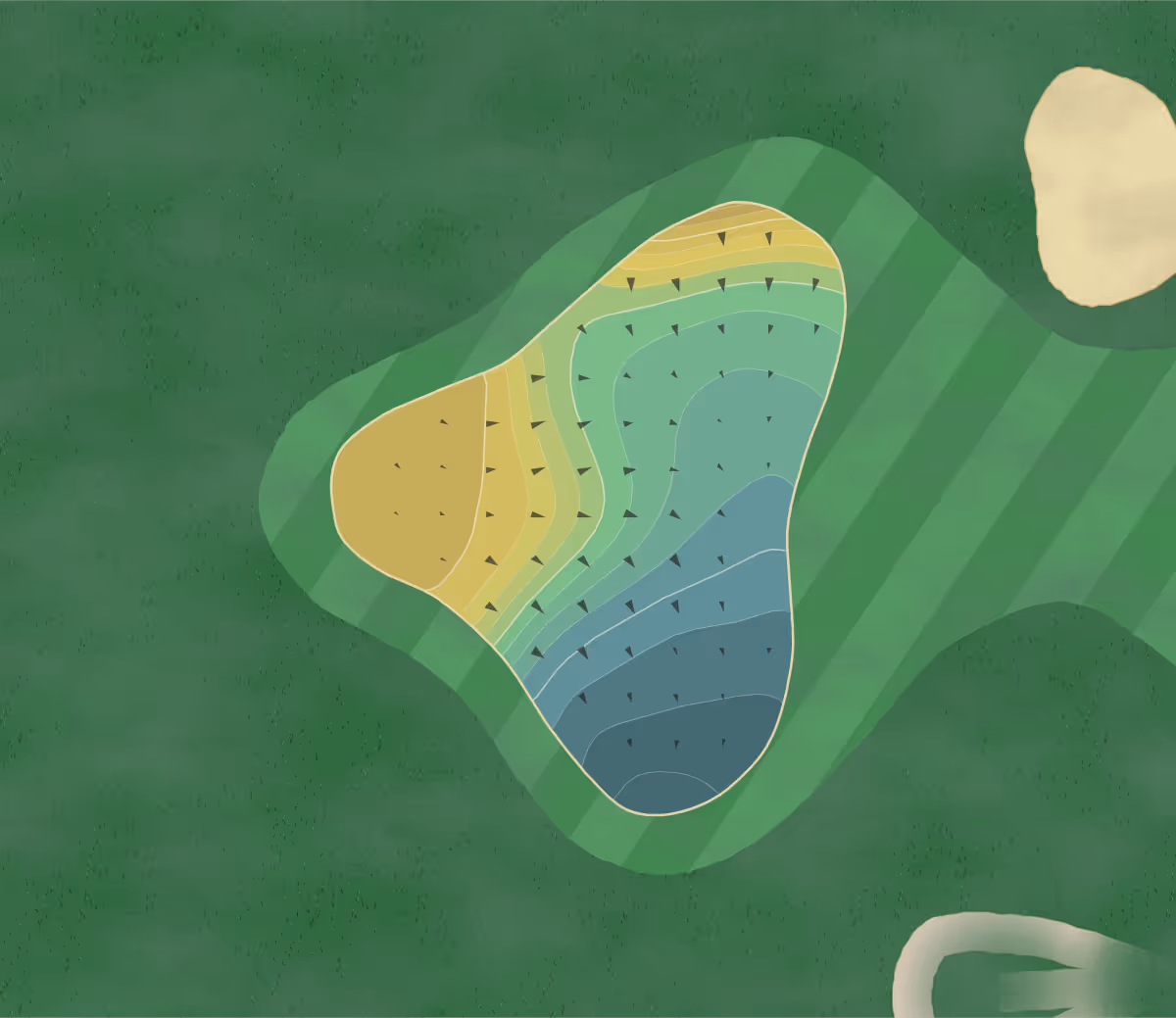 Green contour map of River Oaks in Oklahoma City, Oklahoma — 211 elevation contours at a 3-inch interval with fall-line arrows, traced from 1-meter lidar