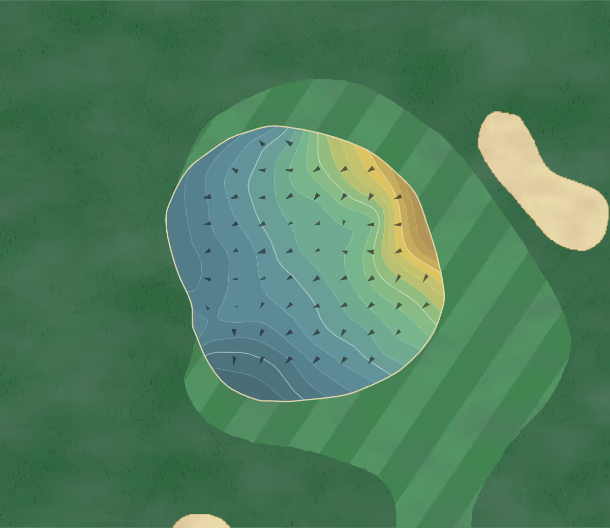 Green contour map of River Ridge in Jewett City, Connecticut — 185 elevation contours at a 3-inch interval with fall-line arrows, traced from 1-meter lidar
