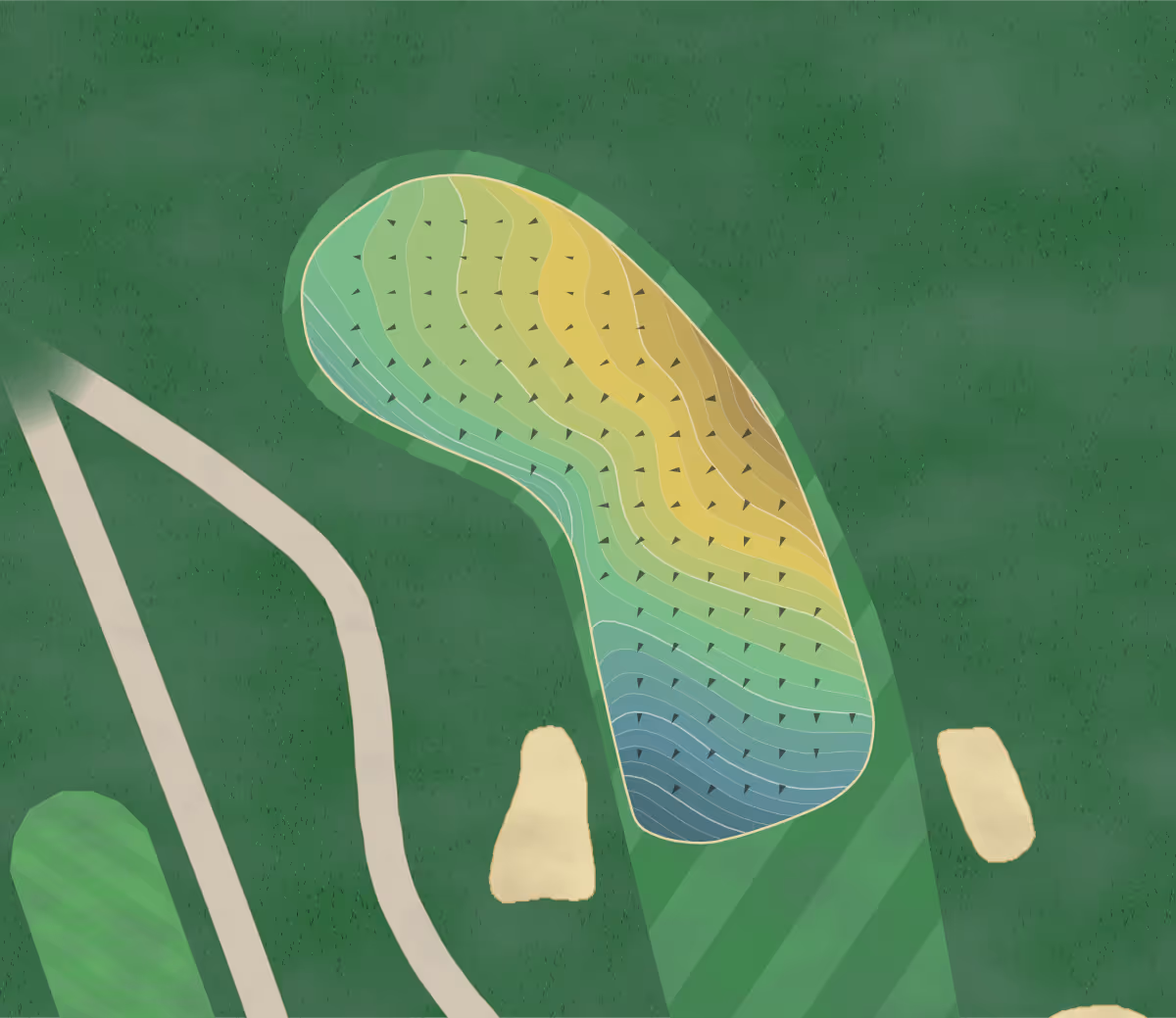 Green contour map of River Valley in Westfield, Pennsylvania — 261 elevation contours at a 3-inch interval with fall-line arrows, traced from 1-meter lidar