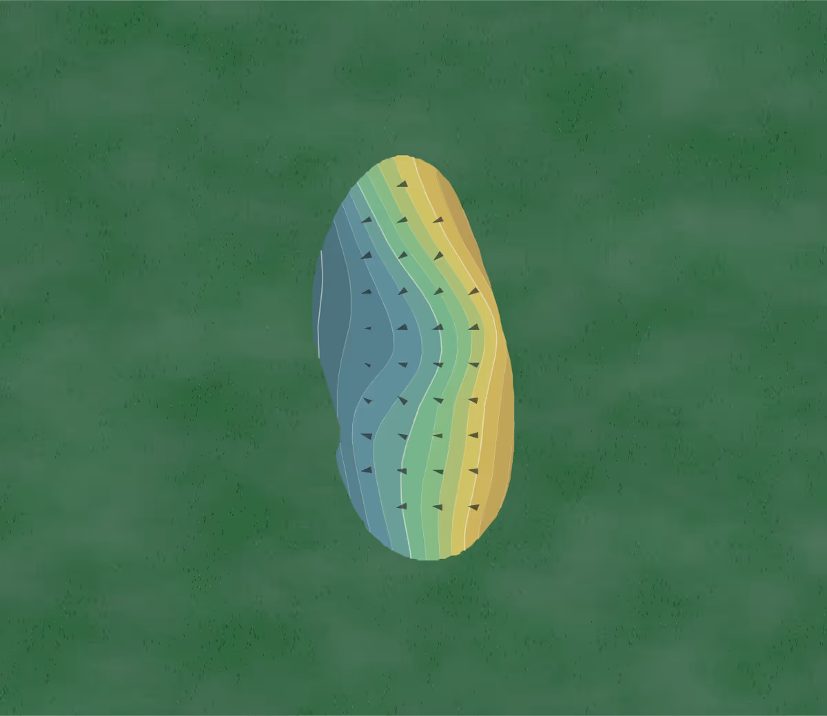 Green contour map of River View Golf Course in Pine Hall, North Carolina — 64 elevation contours at a 3-inch interval with fall-line arrows, traced from 1-meter lidar