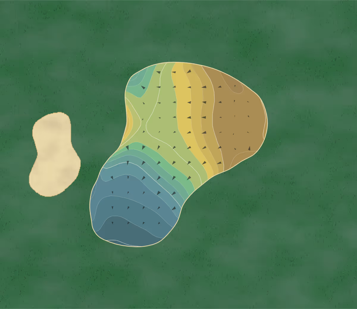 Green contour map of Riverbend Cc in Sugar Land, Texas — 206 elevation contours at a 3-inch interval with fall-line arrows, traced from 1-meter lidar