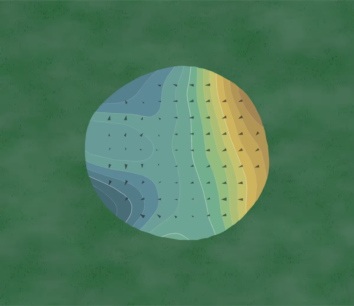 Green contour map of Riverside Municipal Golf Course in San Antonio, Texas — 169 elevation contours at a 3-inch interval with fall-line arrows, traced from 1-meter lidar