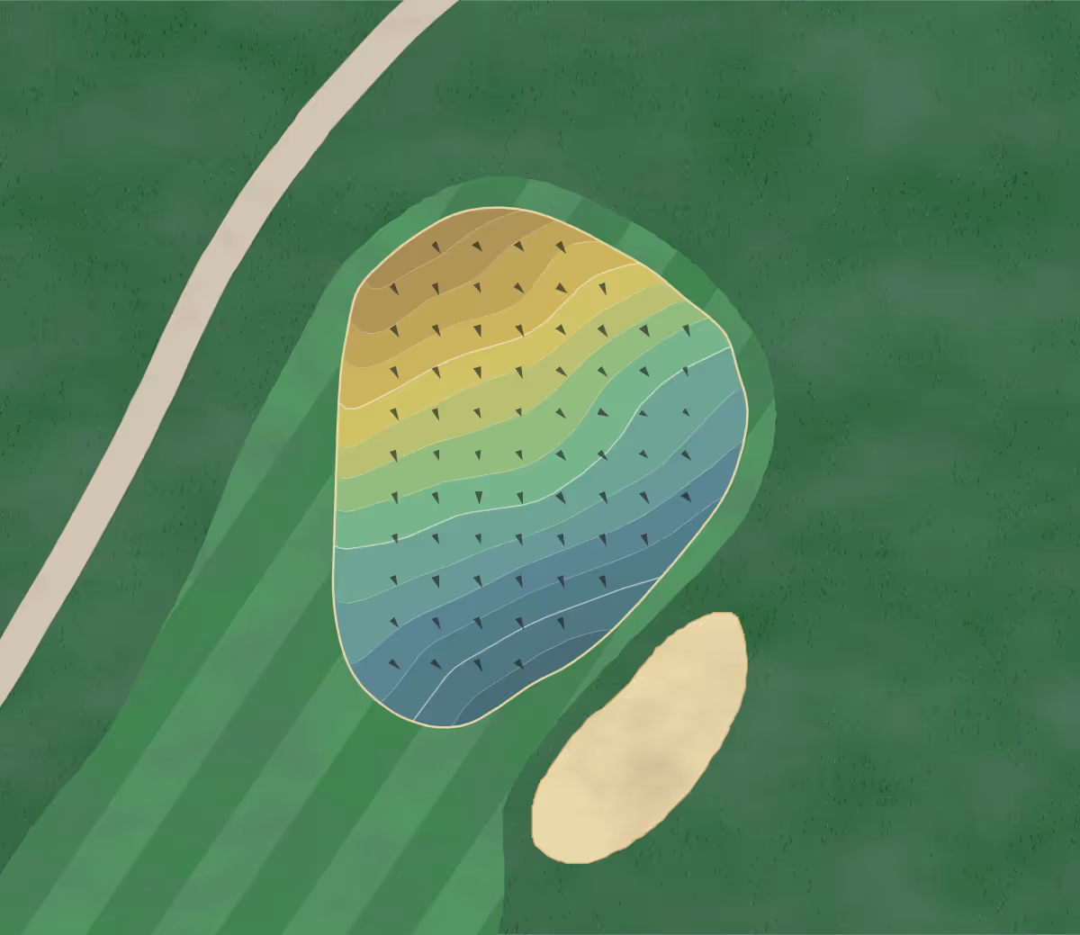 Green contour map of Riverwood National in Otsego, Minnesota — 145 elevation contours at a 3-inch interval with fall-line arrows, traced from 1-meter lidar