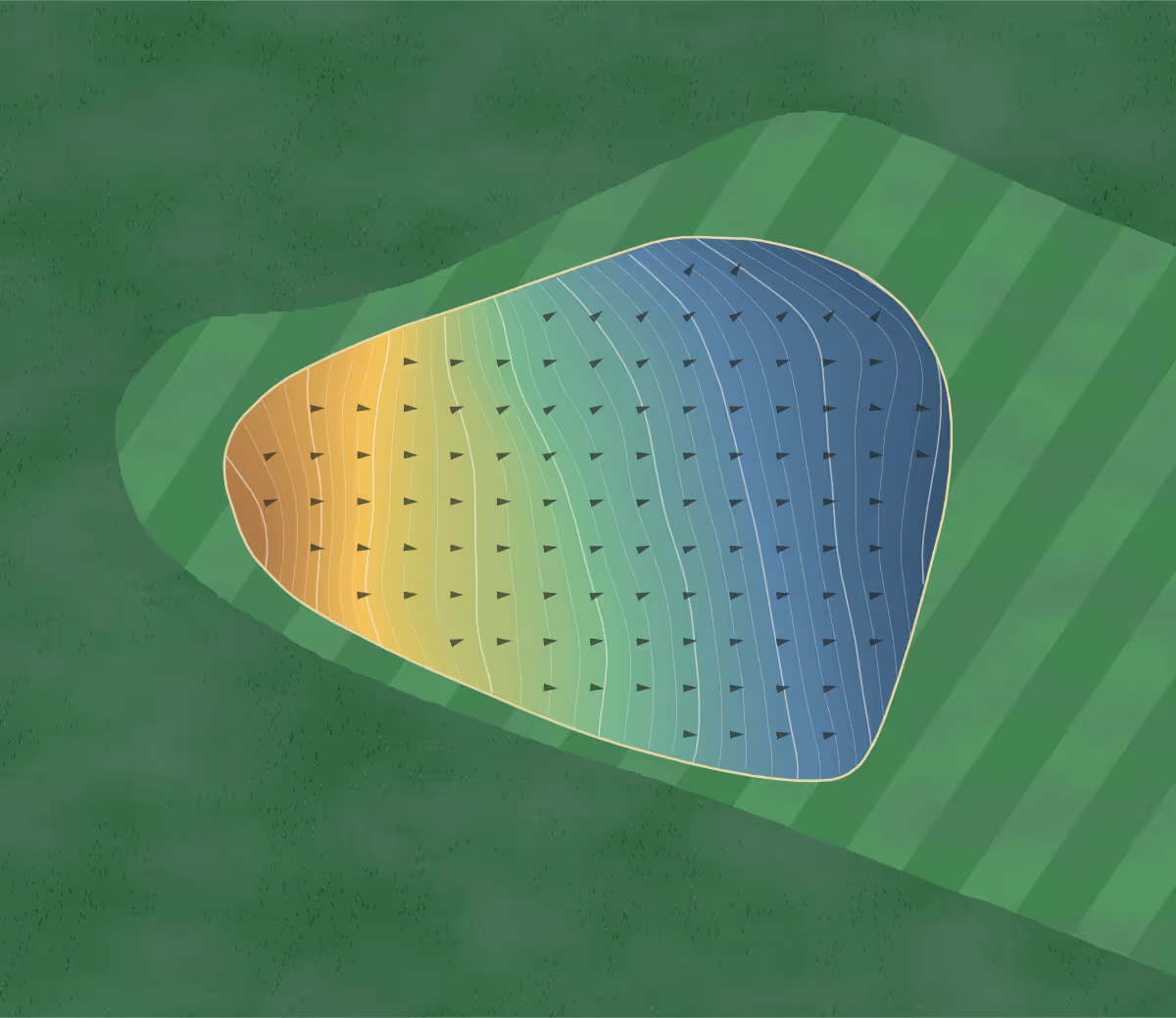 Green contour map of Robert T. Lynch in Brookline, Massachusetts — 248 elevation contours at a 3-inch interval with fall-line arrows, traced from 1-meter lidar