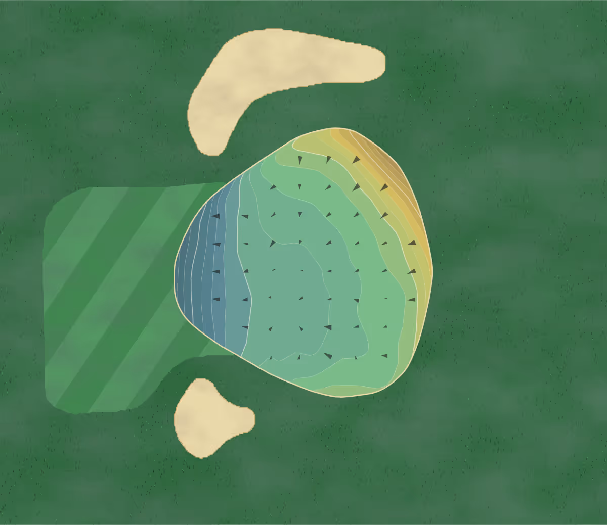 Green contour map of Rock Ridge in Newtown, Connecticut — 180 elevation contours at a 3-inch interval with fall-line arrows, traced from 1-meter lidar