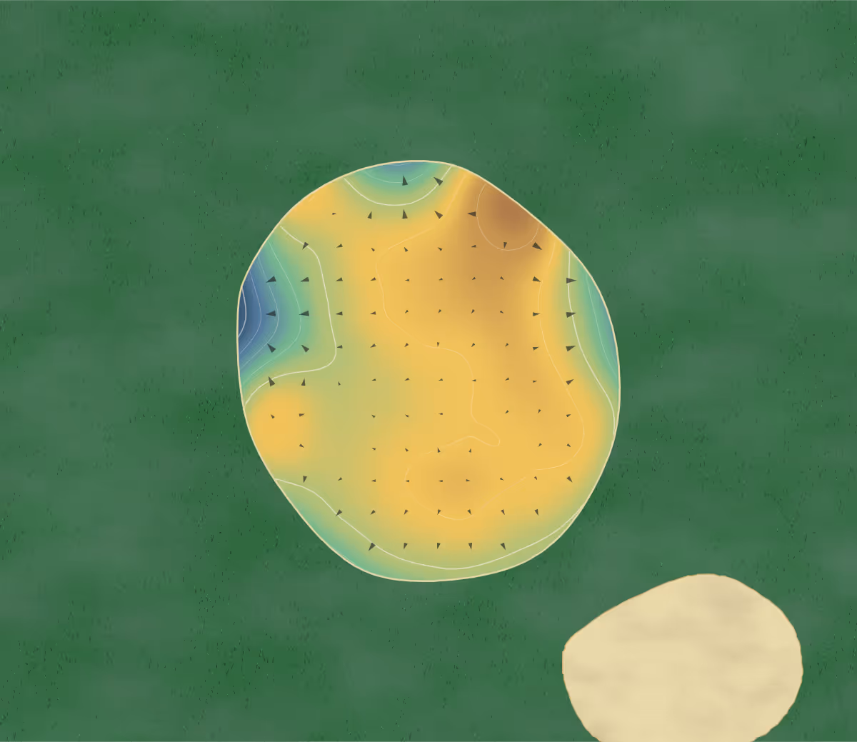 Green contour map of Rock Valley in Rock Valley, Iowa: 108 elevation contours at a 3-inch interval with fall-line arrows, traced from 1-meter lidar